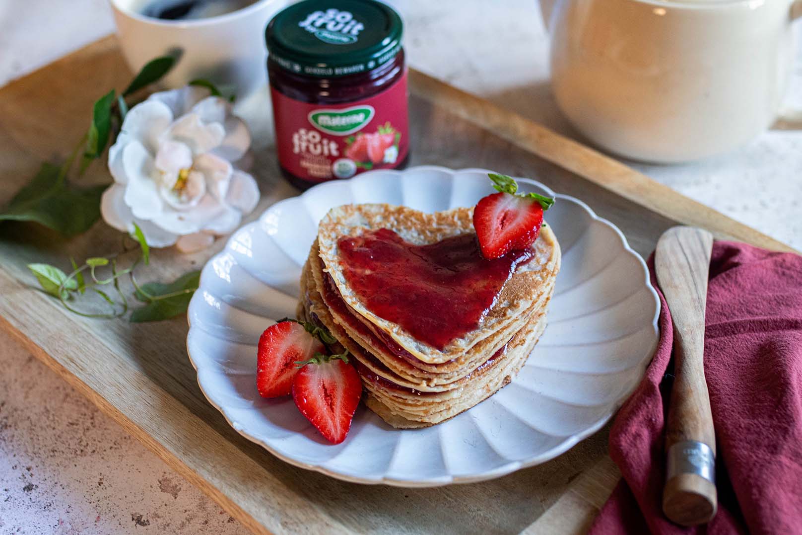 Crêpes en forme de cœur